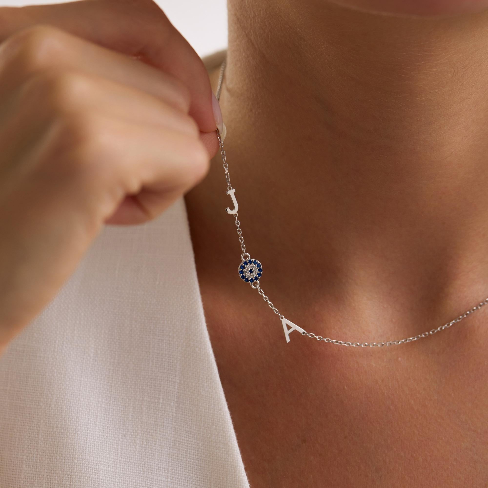 Sideways Initial Necklace