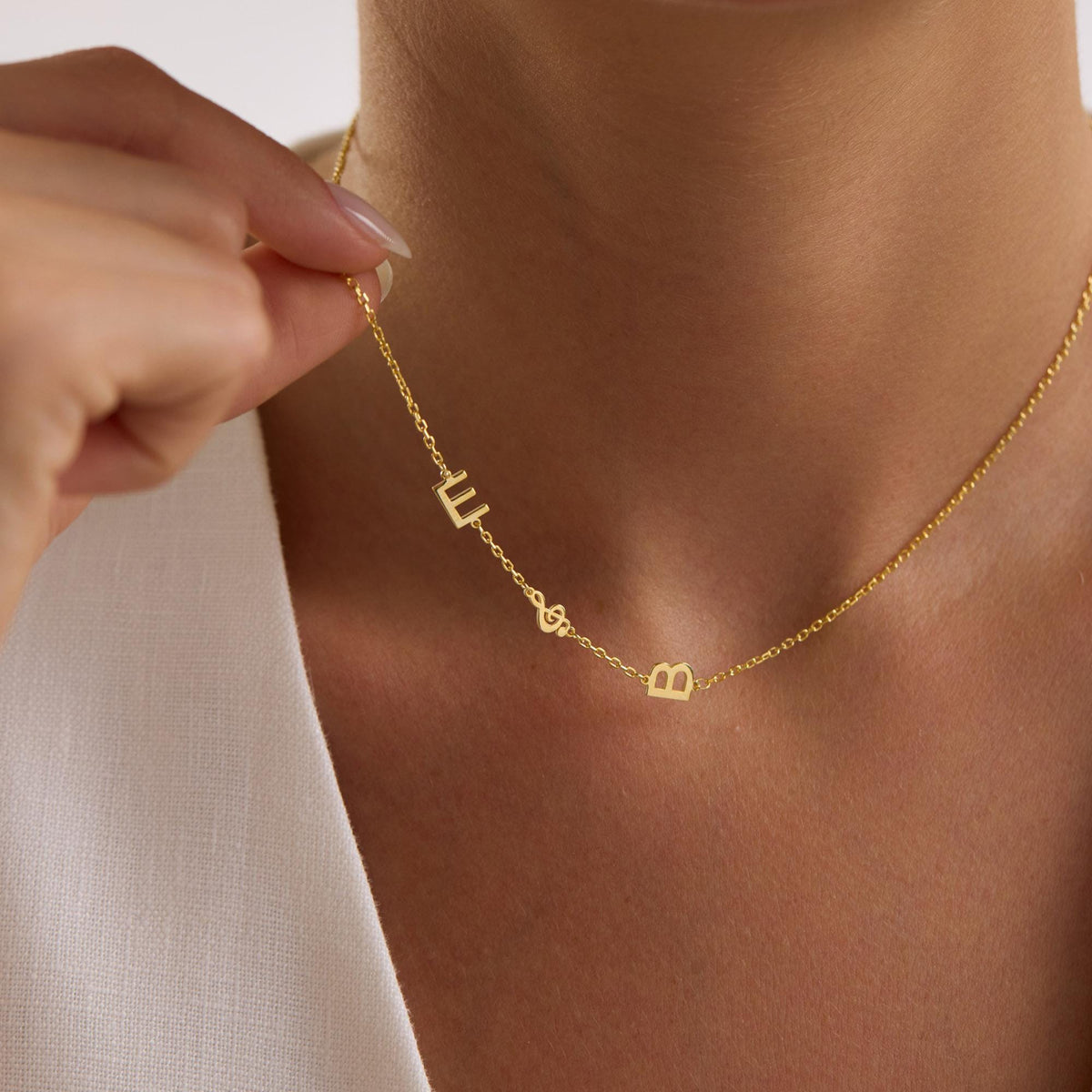 Sideways Initial Necklace