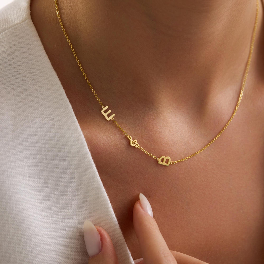Sideways Initial Necklace