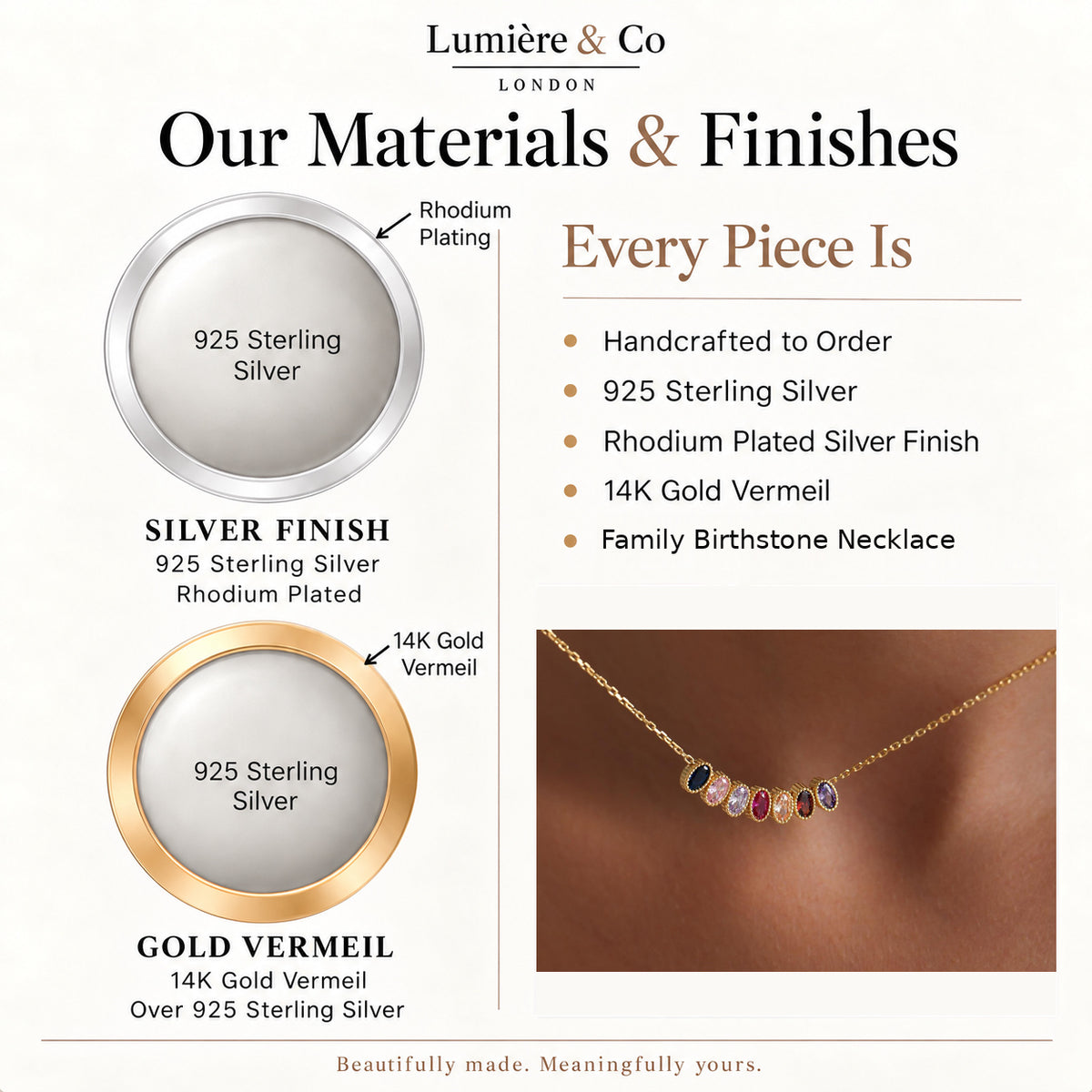 Lumière & Co materials and finishes guide