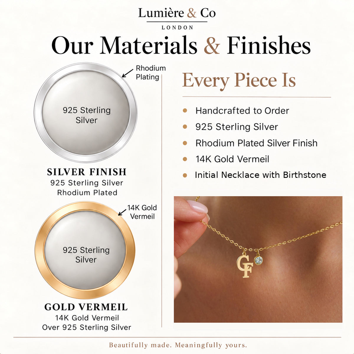 Lumière & Co materials and finishes guide