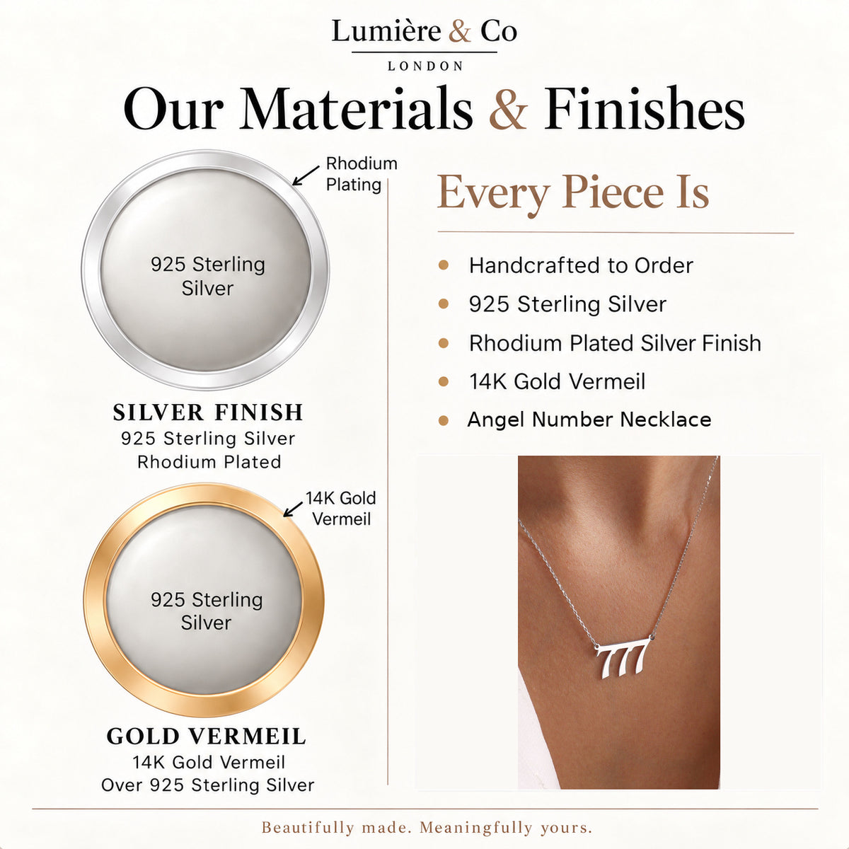 Lumière & Co materials and finishes guide