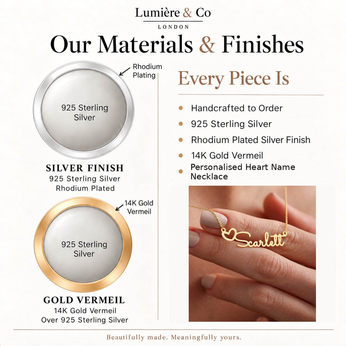 Lumière & Co materials and finishes guide