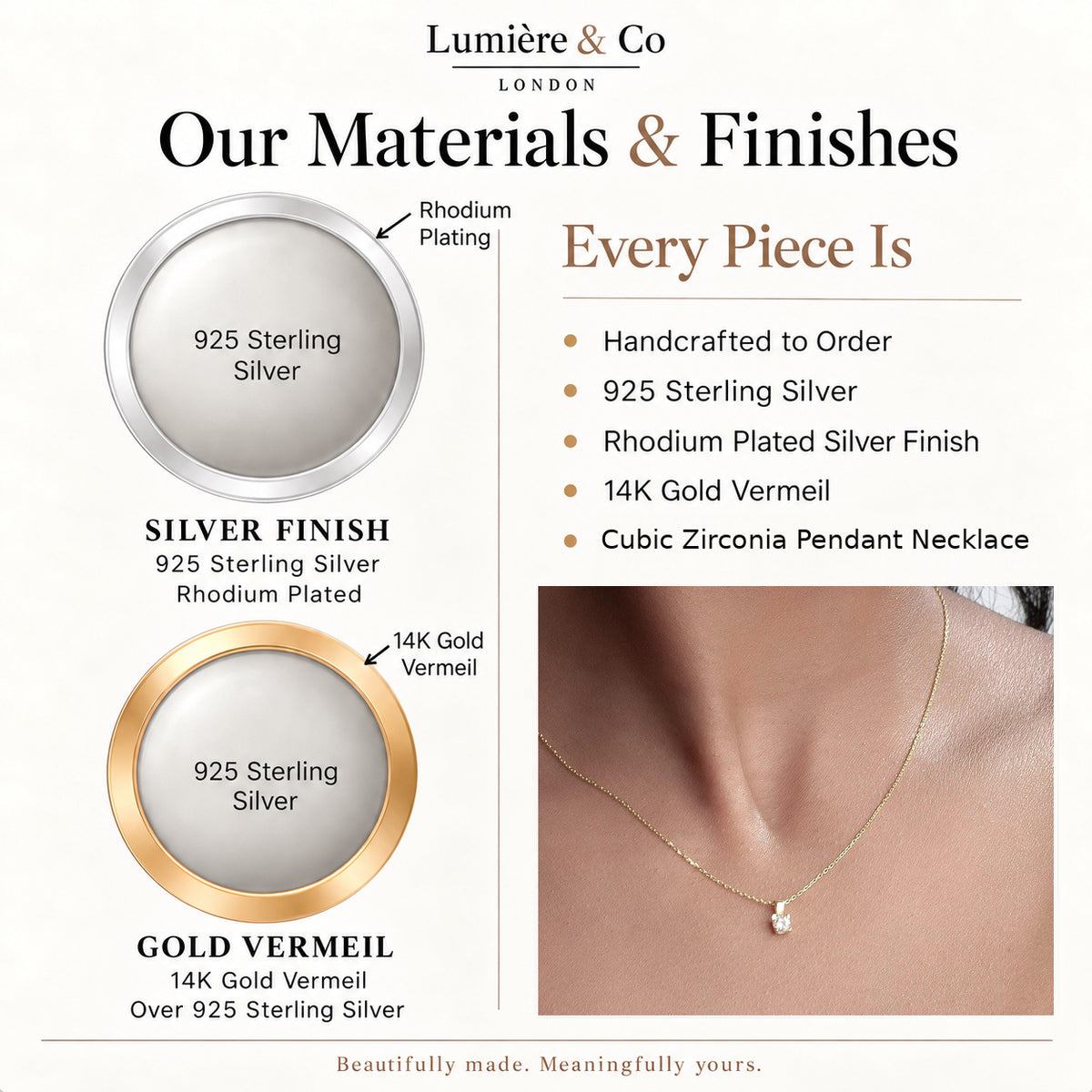 Lumière & Co materials and finishes guide